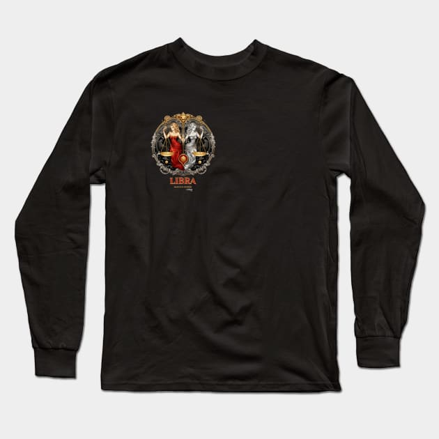 Dark Zodiac Libra: The Scales of Justice (Mini) Long Sleeve T-Shirt by LollipopINC